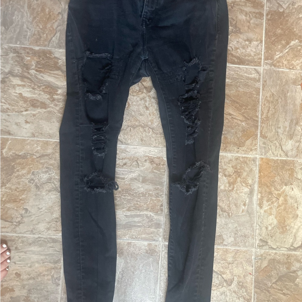 Black ripped jeans